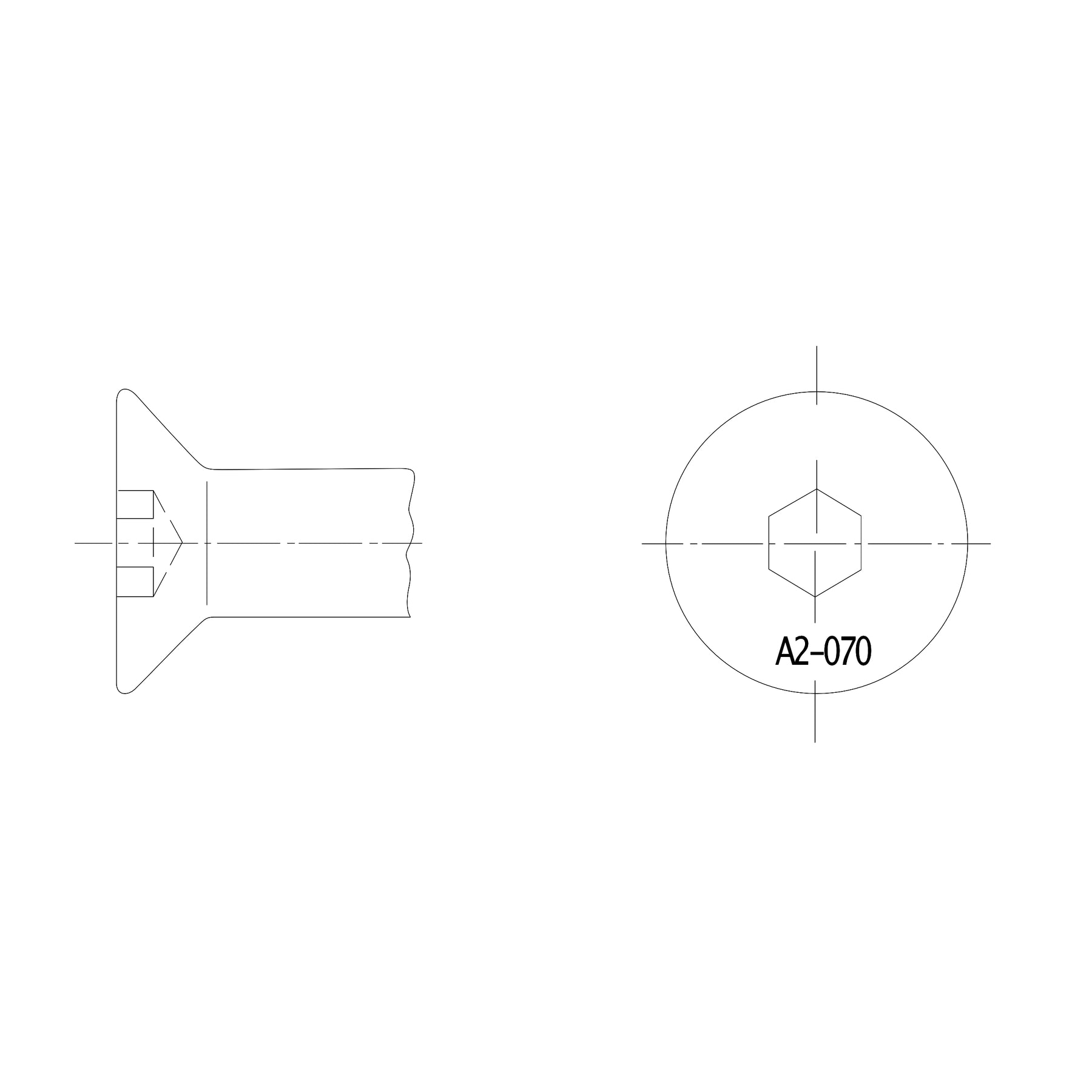 A2 Senkkopfschraube M6x20mm für Standard Airlineschiene