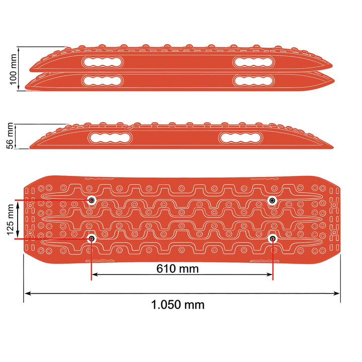 Sandbleche aus Kunststoff 105cm orange (paar)
