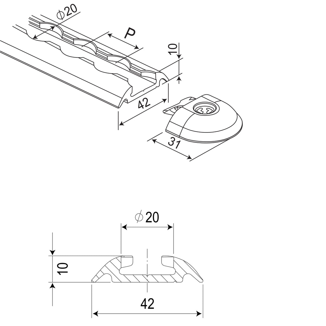 LOADCARE Airlineschiene Zurrschiene Halbrund Gebohrt Aluminium Zurrleiste für Ladungssicherung LOADCARE Airlineschiene Zurrschiene Halbrund Gebohrt Aluminium Zurrleiste für Ladungssicherung