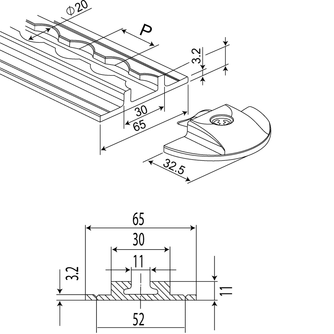 Airlines-schiene-flachprofil