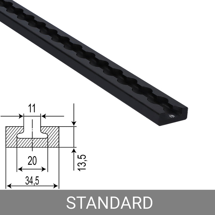 Airlineschiene-eckig-schwarz