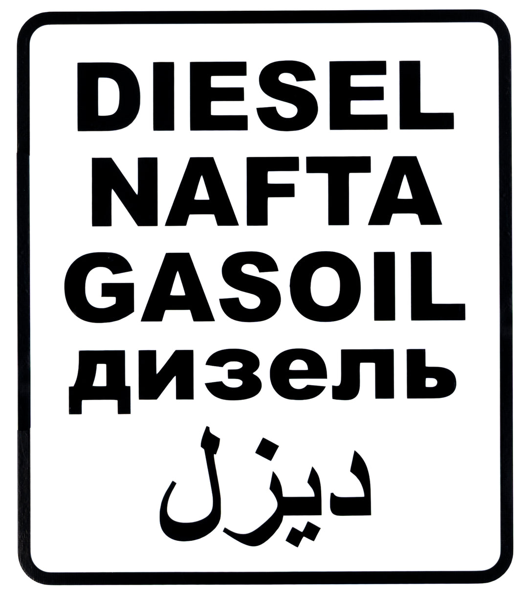 Diesel Tankaufkleber Multi Language - Vinyl Cut • Nafta Gasoil