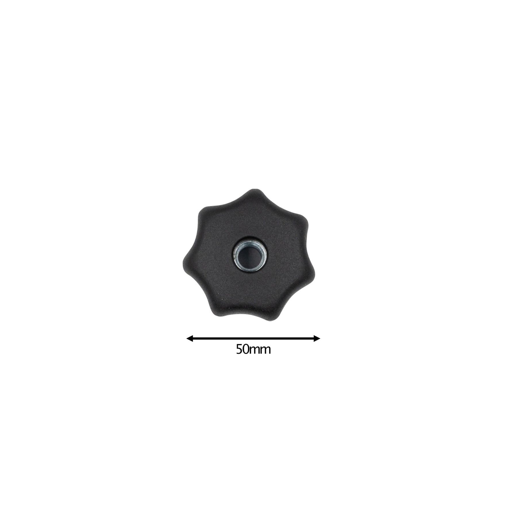 Sterngriffmutter mit M10 Durchgangsbohrung, 50mm Sterndurchmesser