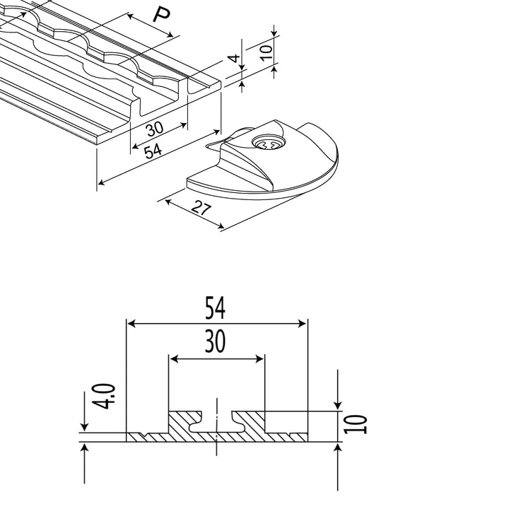 Airlineschiene Breit Light